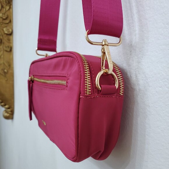 MERSI June Nylon Crossbody Bag in Magenta with Gold Hardware - Picture 5 of 15